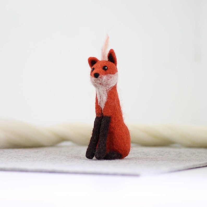 Fox Needle Felting Kit Needle Felting Kit for Beginners Needle Felted Fox Complete Needle Felting Kit Learn Needle Felting image 4