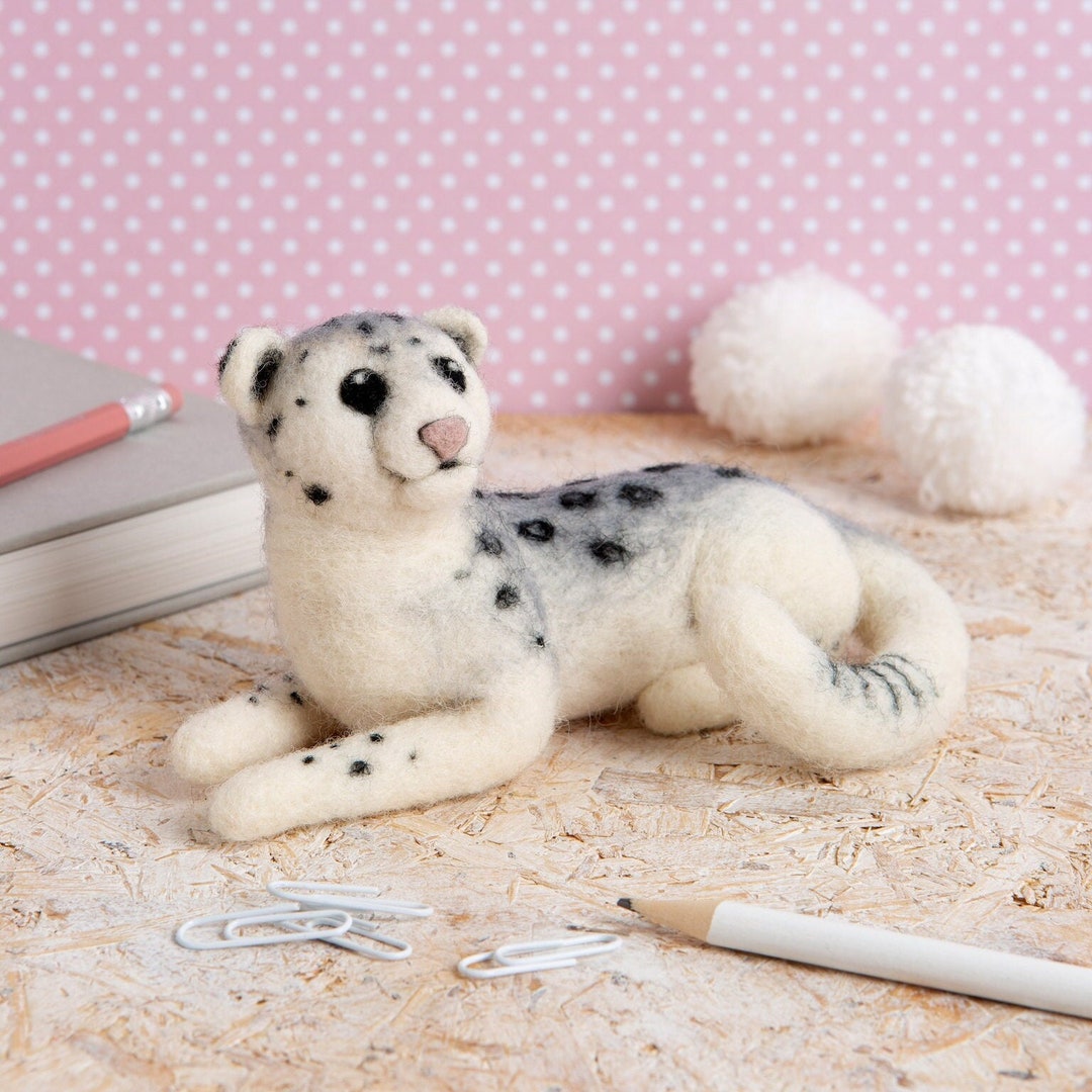 Snow Leopard Needle Felting Kit Beginner Needle Felting Kit Needle