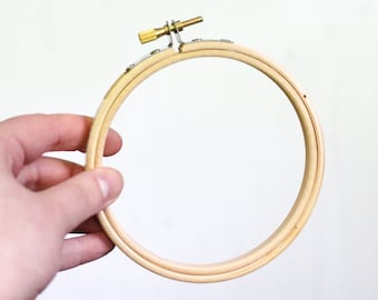 Wooden Embroidery Hoop 4" / 10cm Small Embroidery Ring with Brass Screw