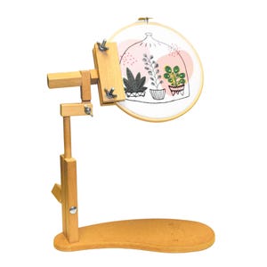 Embroidery Hoop Stand - Wooden Seat Stand - Sit-on Embroidery Frame - Tool for Stitching and Cross Stitch - Siesta Sonata Stand