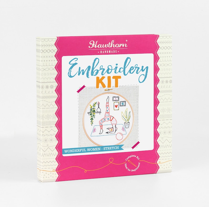 Yoga Embroidery Kit Stretch Embroidery Kit Wonderful Women Embroidery Kit Embroidery Kit for Beginners Feminist Embroidery Pattern image 3