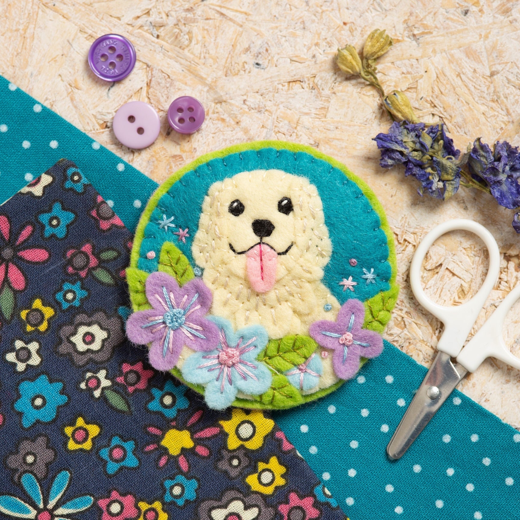 Slow Stitch Kit for Adults, Dog Craft, Mindfulness Gifts, Craft