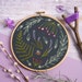 Wildwood Embroidery Kit (black background) - Embroidery Kit for Beginners - Botanical Embroidery Kit - Embroidery Kit for Beginners 