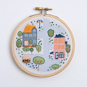 Town Houses Mini Embroidery Kit New Home Embroidery Kit Beginner Embroidery Kit Housewarming Craft Kit Mini Embroidery Kit image 8