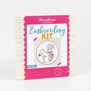 Squirrel Embroidery Kit Beginner Embroidery Kit Embroidery Sampler Kit Nursery Embroidery Kit Embroidery Craft Kit Hand Embroidery 画像 2