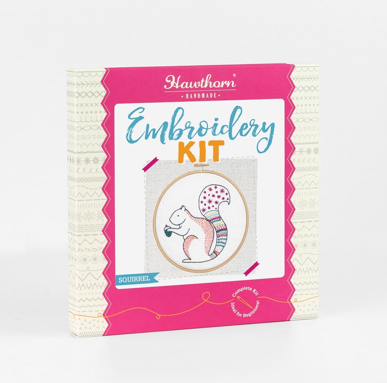 Squirrel Embroidery Kit Beginner Embroidery Kit Embroidery Sampler Kit Nursery Embroidery Kit Embroidery Craft Kit Hand Embroidery 画像 2