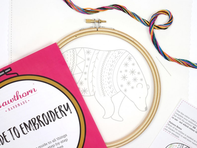 Bear Embroidery Kit Embroidery Kit for Beginners Etsy