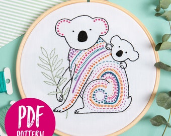 Koala PDF Embroidery Pattern - Instant Download