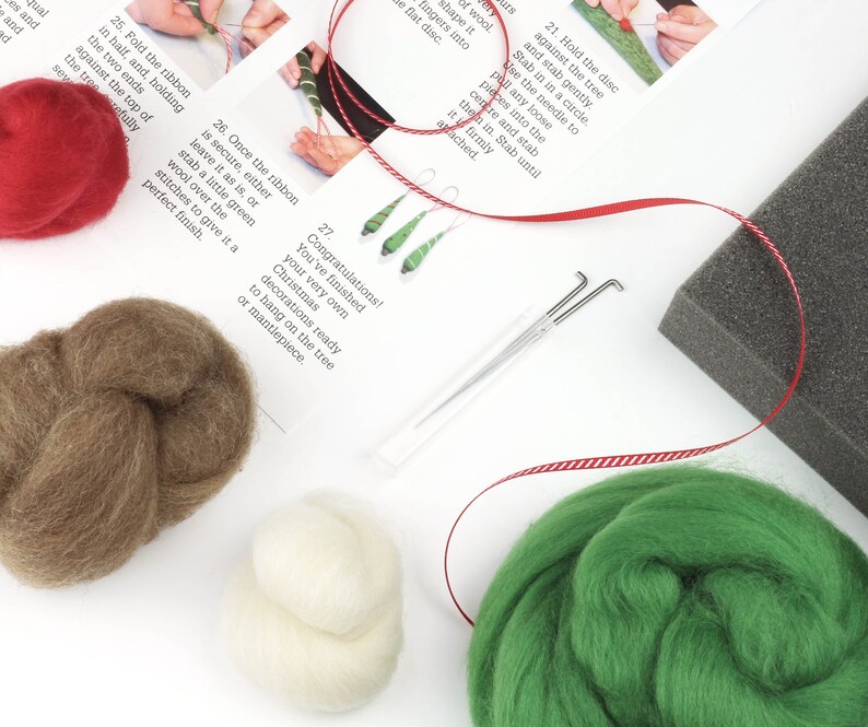 Christmas Trees Needle Felting Kit Craft Kit for Beginners Etsy