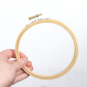 Wooden Embroidery Hoop 5&quot; - 13cm Small Embroidery Ring - Solid Wooden Hoop - Brass Screw - Cross Stitch Frame