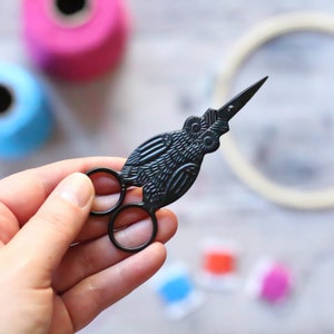 Black Owl Embroidery Scissors - Small Embroidery Scissors - Sewing Scissors - Sharp Scissors - Cute Scissors - Sewing Kit