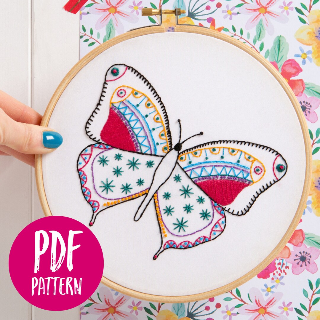 Butterfly PDF Embroidery Pattern - Instant Download - Etsy