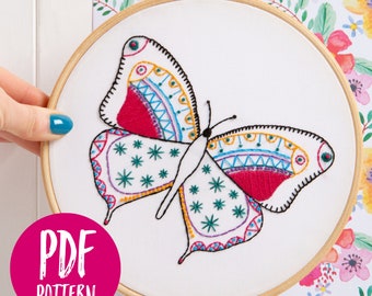 Butterfly PDF Embroidery Pattern - Instant Download