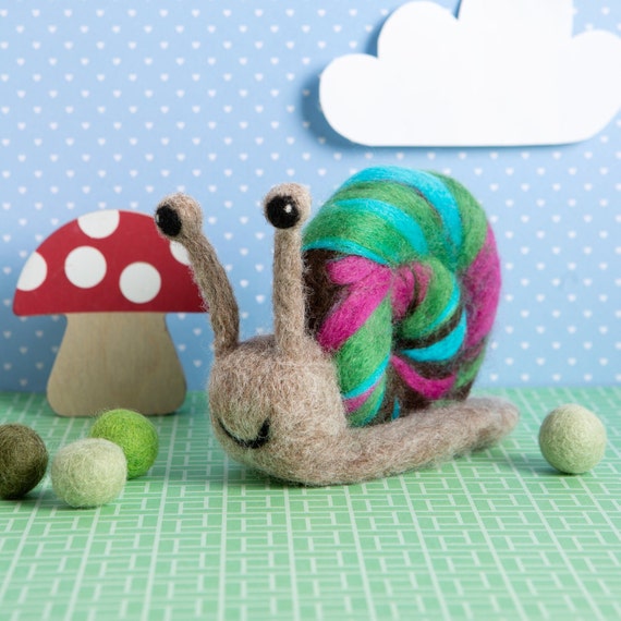 Snail Needle Felting Kit Beginner Needle Felting Kit Needle Felted