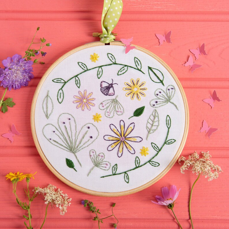 Wildflower Meadow Embroidery Kit Craft Kit for Beginners Etsy UK
