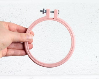 Plastic Embroidery Hoop 4" - Pink - Non-Slip Embroidery Hoop - Modern Embroidery Hoop - Embroidery Suppliers - Cross Stitch Hoop