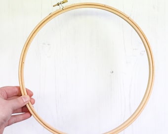 Wooden Embroidery Hoop 10" / 25cm Large Embroidery Ring with Brass Screw