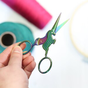 Rainbow Unicorn Embroidery Scissors Small Embroidery Scissors Sewing Scissors Sharp Scissors Cute Scissors Sewing Kit image 2