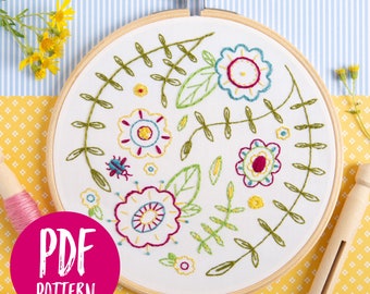 Spring Posy PDF Embroidery Pattern - Instant Download