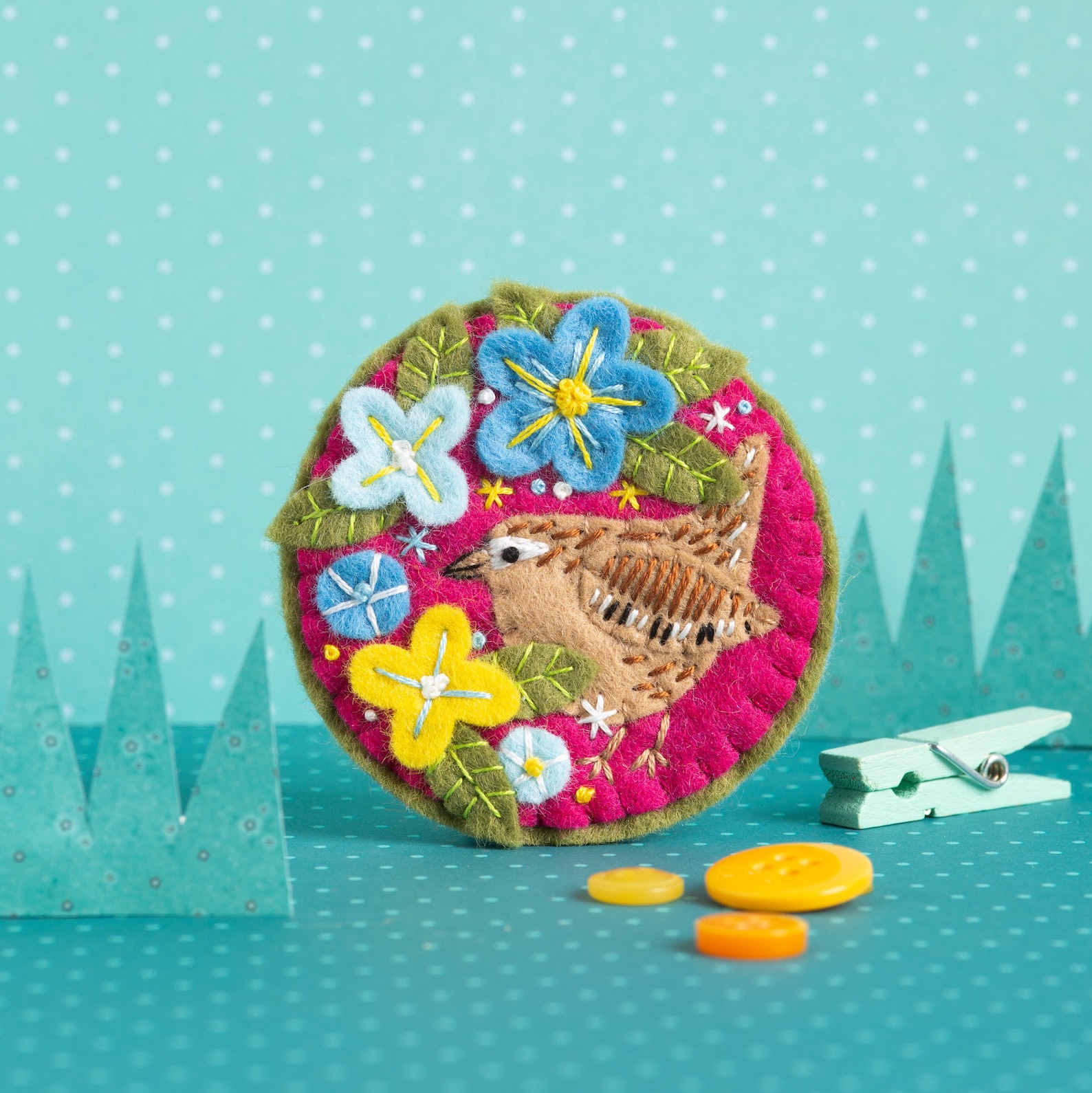 Wren Felt Craft Kit Brooch Craft Kit Craft Kit for Etsy UK