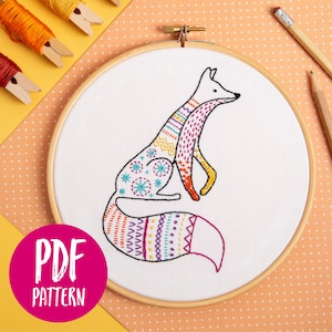 Fox PDF Embroidery Pattern - Instant Download