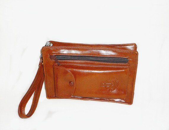 vintage leather money bag