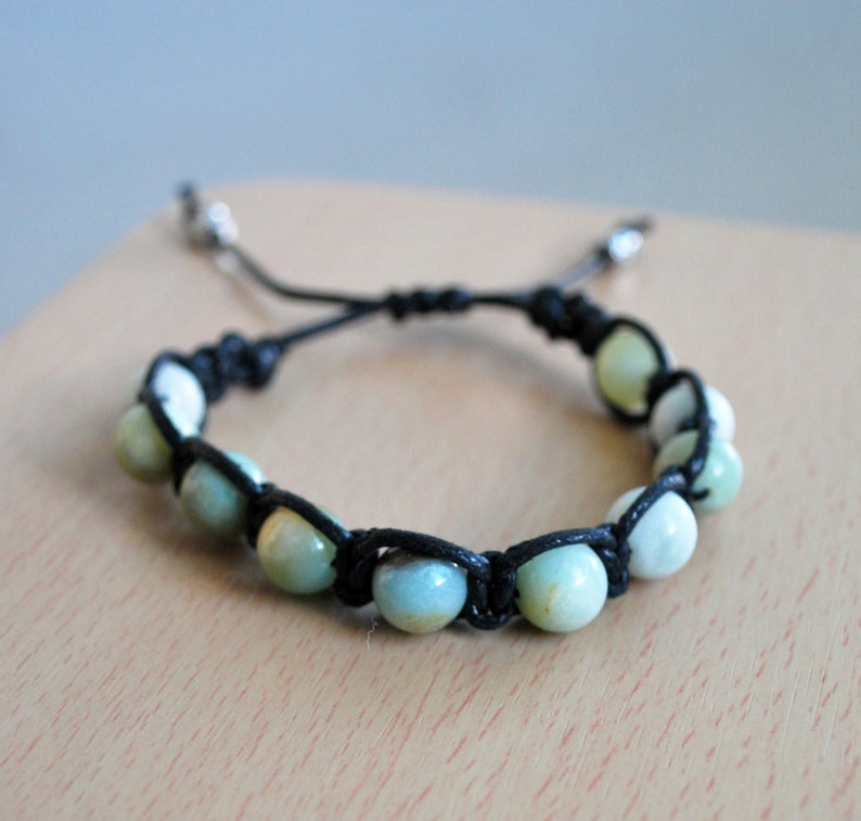Mens Bracelet Amazonite Bracelet Beaded Bracelet for Him Etsy