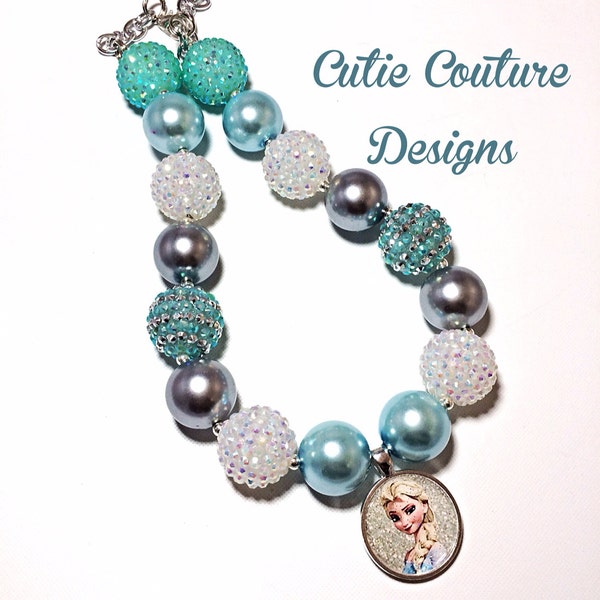 Rainbow Sparkles Chunky Bubblegum Necklace And Bracelet