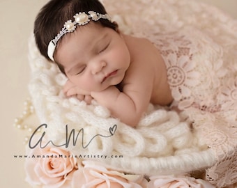 Pearl Baby Headband, Flower Girl Headband, Pearl Headband, Rhinestone Headband, Birthday Headband, Adult Headband, Pearl Halo Headband