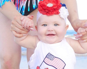 red white and blue headband, 4th of July headband, Memorial Day headband, forth of july headband, white headband, red headband, america