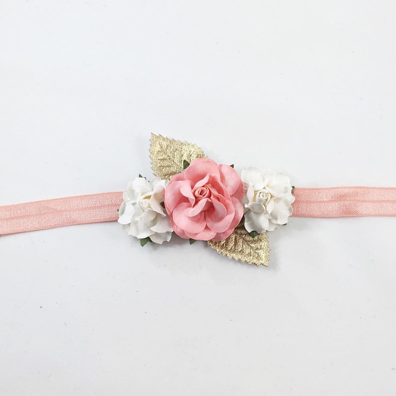 Mommy and Me Flower Headband Mommy and Me headband navy headband coral flower girl headband coral and navy Headband coral Headband