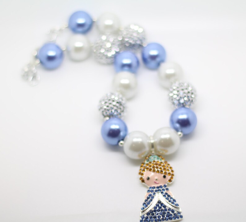 Cinderella Necklace, Cinderella Bubblegum Necklace, Cinderella Birthday Necklace, Birthday necklace, princess bubblegum necklace image 4