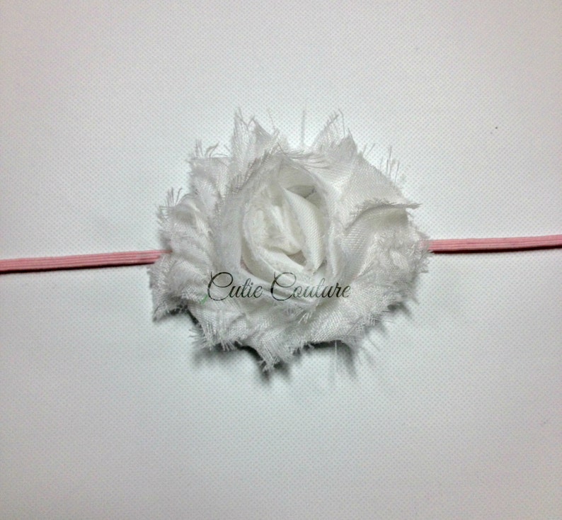 White Headband white flower headband white clip Shabby Headband White Shabby Headband white baby headband white birthday headband
