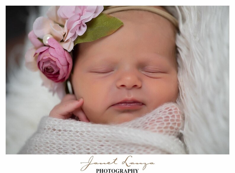 pink newborn photo prop Pink Headband Couture Headband Pink Newborn headband pink flower girl headband pink flower headband