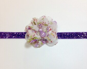 Lavender Headband, Purple  headband, Purple Floral Headband, Purple flower headband, purple floral birthday headband, floral headband