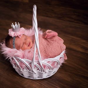 Hoofdband, prinses roze hoofdband, zilver met hoofdband, Crown hoofdband, pasgeboren kroon hoofdband, 1e verjaardag kroon, kroon hoofdband, baby