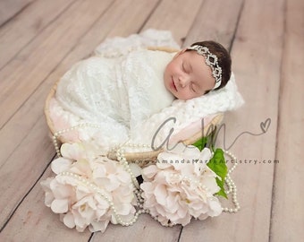 Rhinestone headband, Rhinestone Birthday Headband, Rhinestone Newborn Headband, Crystal Headband, Rhinestone Flower Girl Headband