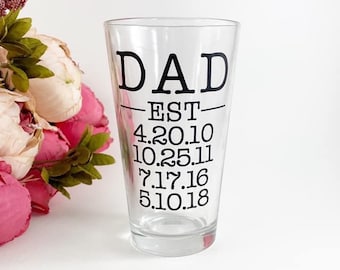 Vaso de cerveza personalizado, regalo del Día del Padre, vaso de cerveza personalizado, regalo de abuelo, regalo de los niños, regalos para papá, vaso del Día del Padre