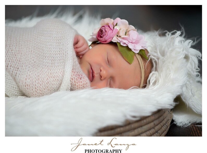 pink newborn photo prop Pink Headband Couture Headband Pink Newborn headband pink flower girl headband pink flower headband