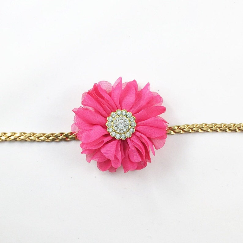 Hot Pink birthday Headband Boho Headband Gold Headband Pink and Gold Headband hot pink and Gold Headband hot pink baby Headband