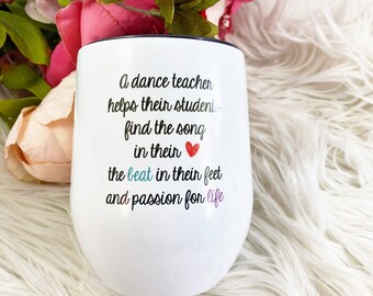 Personalized Dance teacher tumbler, Personalized skinny tumbler, dance teacher tumbler, skinny tumbler, 20 oz tumbler, danceteacher gift