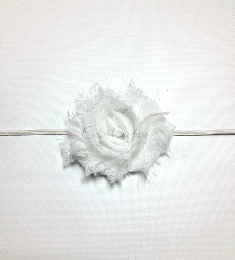 White Headband white flower headband white clip Shabby Headband White Shabby Headband white baby headband white birthday headband