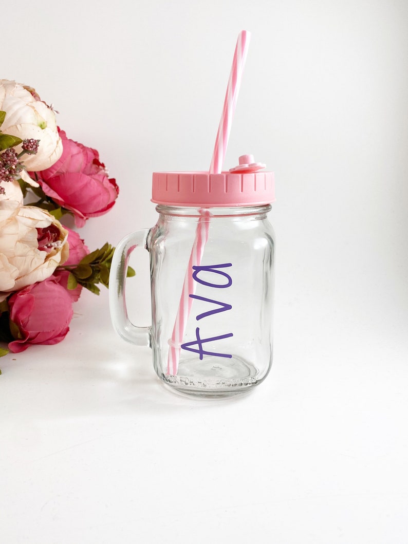 Personalized Mason Jar With Lid and Straw Personalized Mason Etsy
