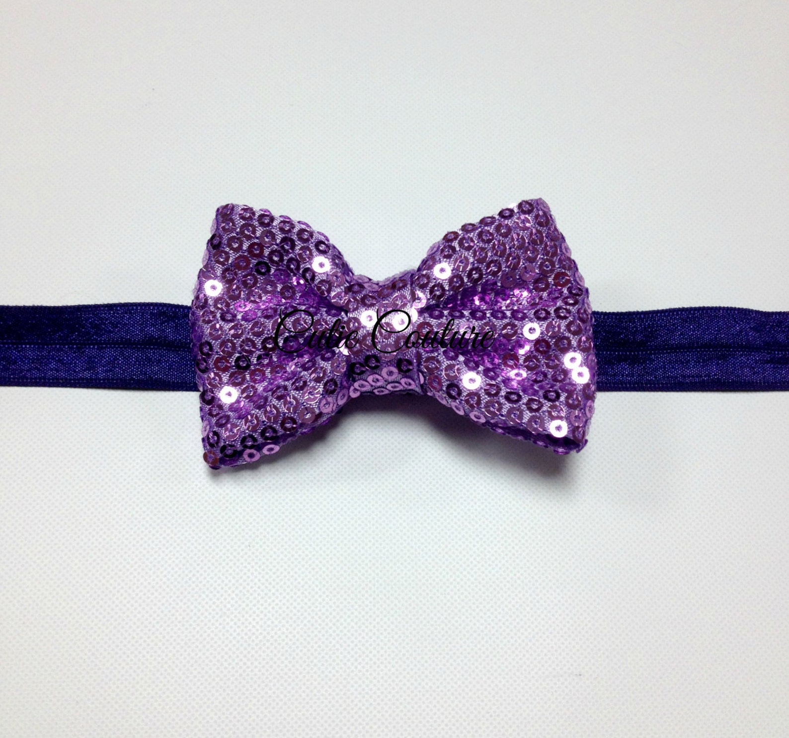 Purple Bow Headband Sequin Bow Headband Baby Headband - Etsy