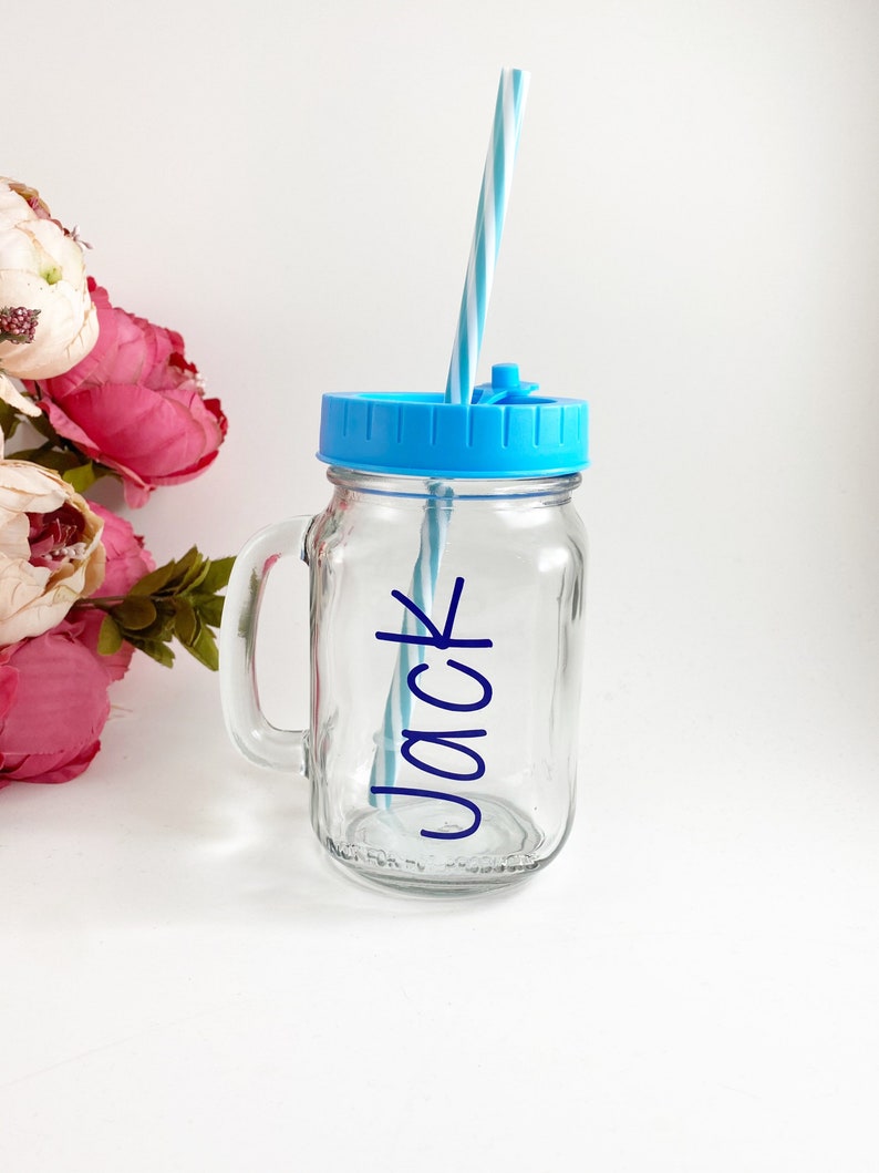 Personalized Mason Jar With Lid and Straw Personalized Mason Etsy