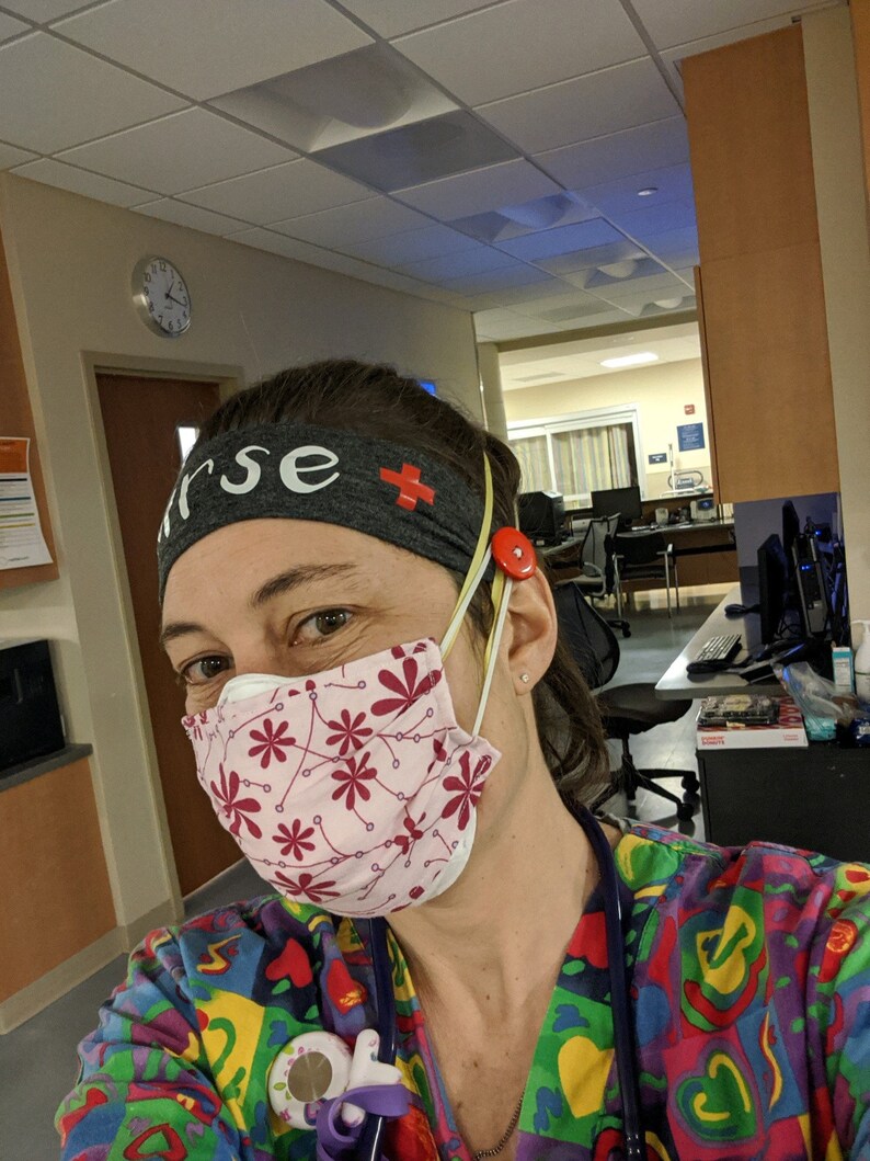 Nurse Headband Headband with buttons personalized headband Etsy