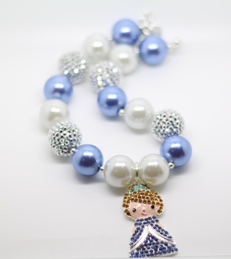 Cinderella Necklace, Cinderella Bubblegum Necklace, Cinderella Birthday Necklace, Birthday necklace, princess bubblegum necklace image 3