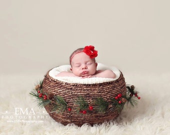 Red Headband, Valentine's Day Headband, red Flower Girl Headband, red clip, red birthday headband, red flower headband, christmas headband