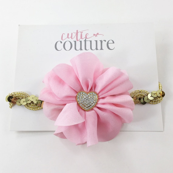 Pink and Gold Headband, Pink Headband, Valentine display picture 1