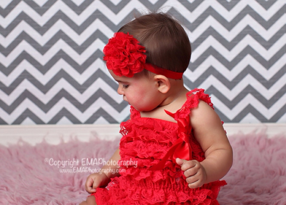 Red Headband Red Flower Girl Headband Red Baby Headband Red Etsy